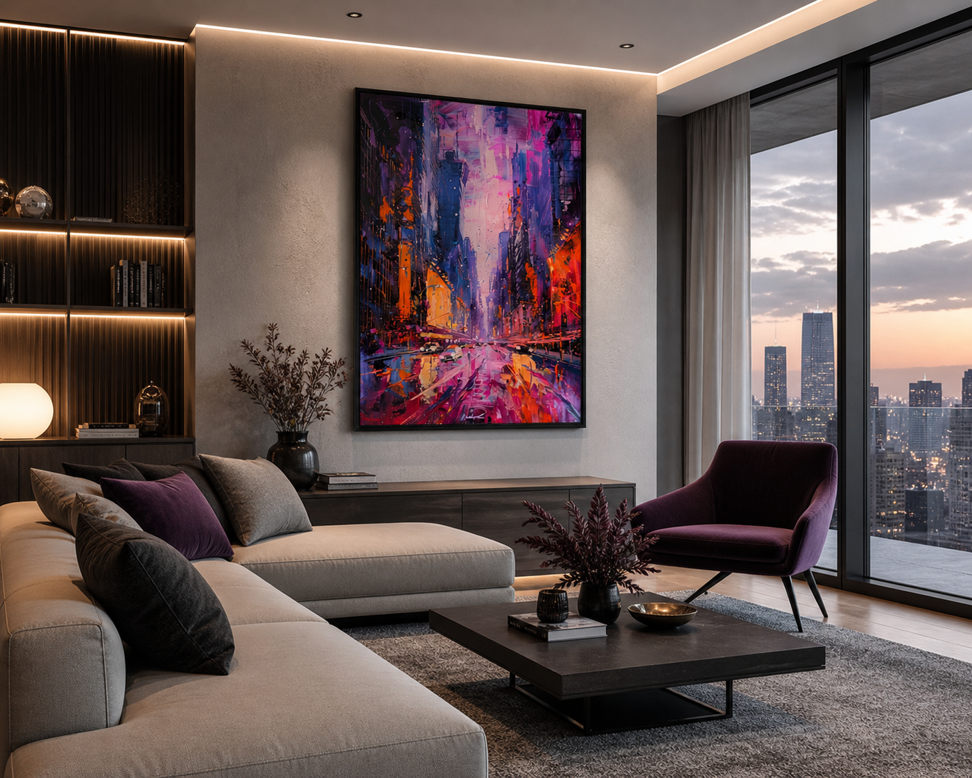 Midnight Motion Framed canvas