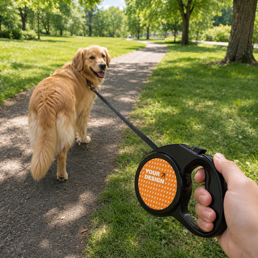Personalized Retractable Pet Leash – Custom Dog Leash with Pet Photo & Name