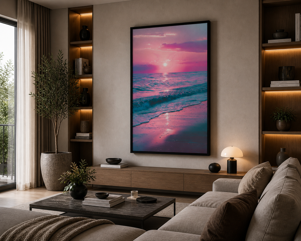 Pink Sunset Framed canvas