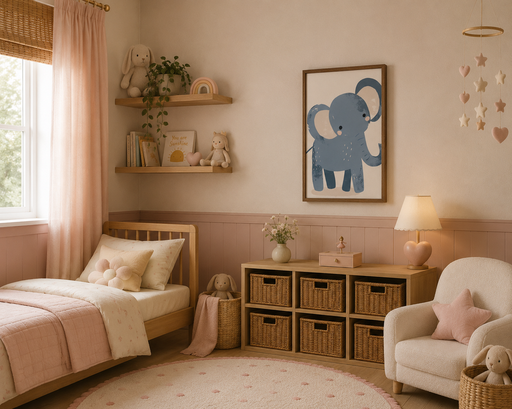One elephant went out to play - Framed canvas