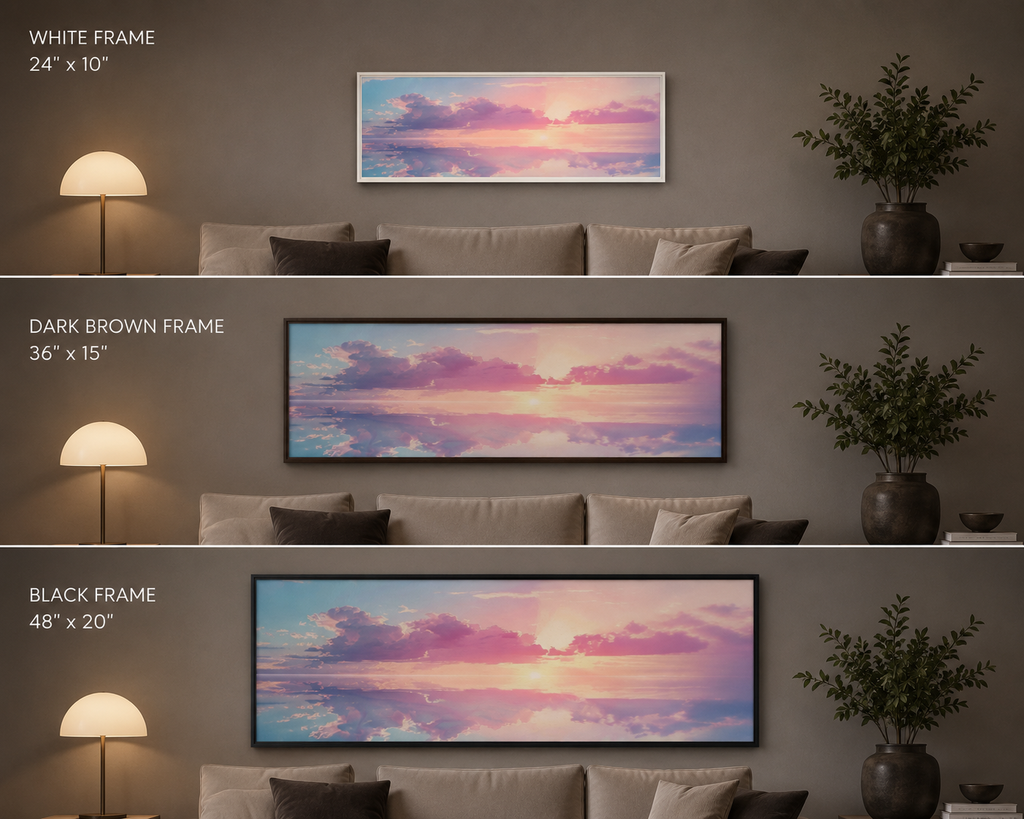 Cotton Candy Horizon - Framed canvas