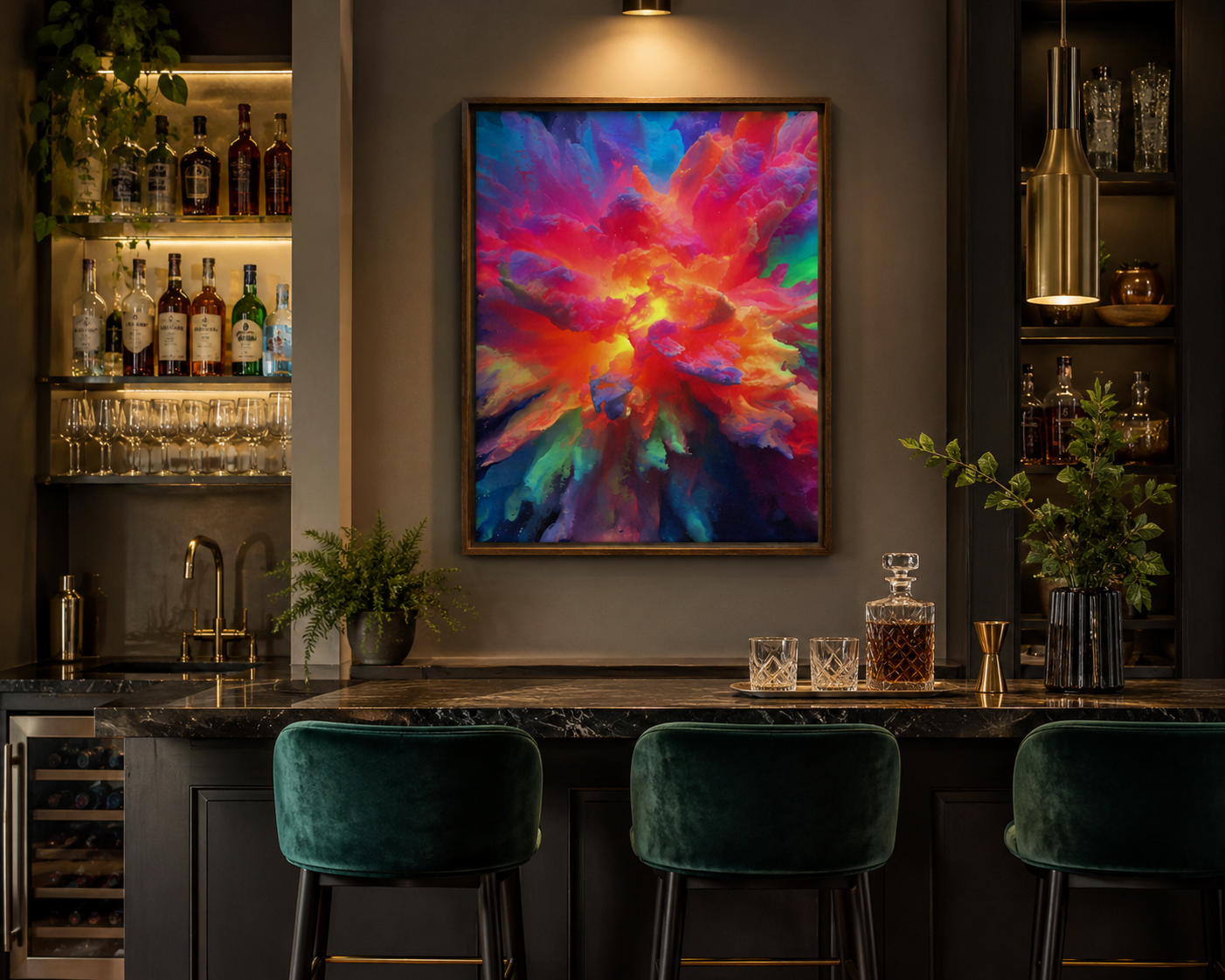 Burst of Becoming - Framed canvas