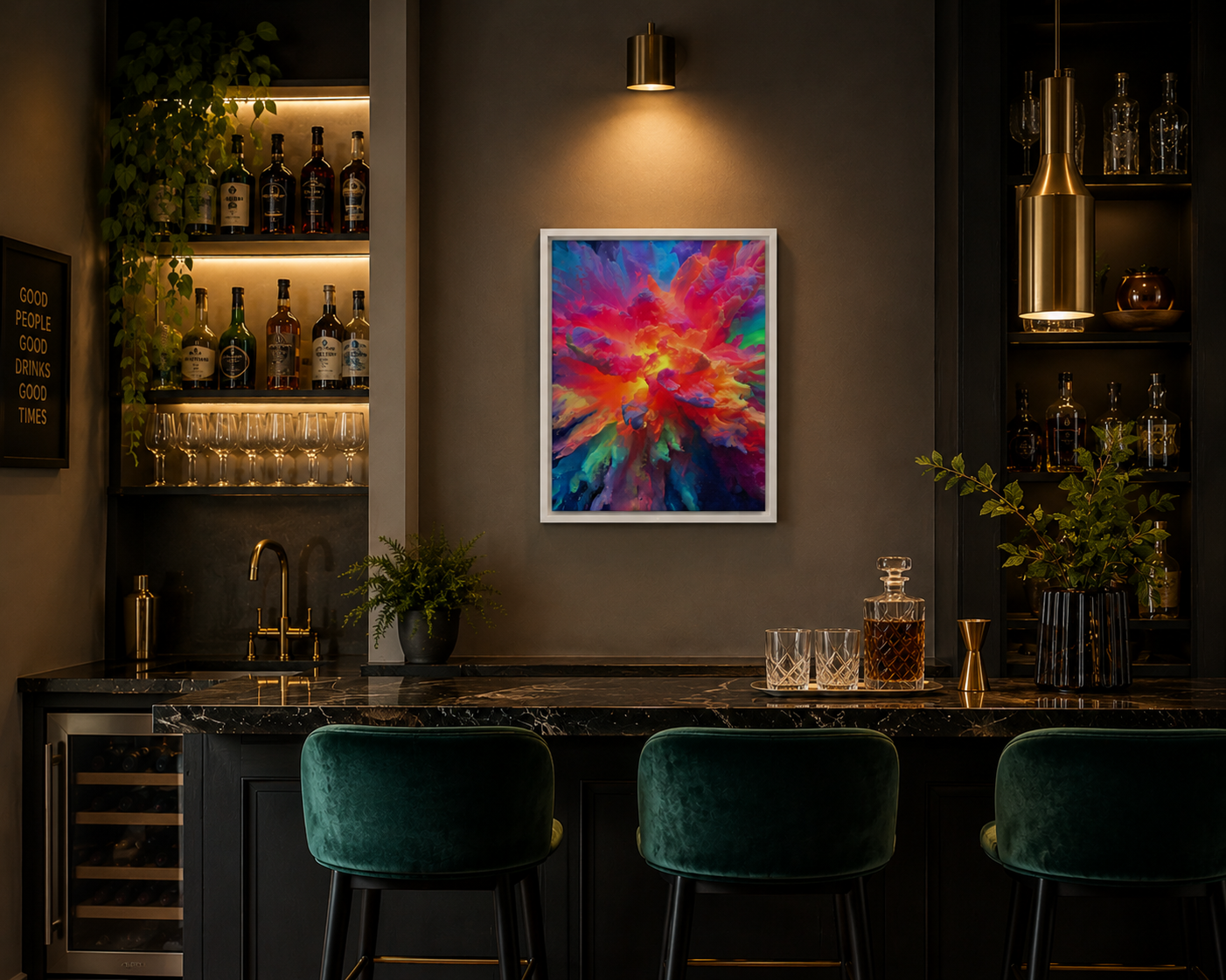 Burst of Becoming - Framed canvas