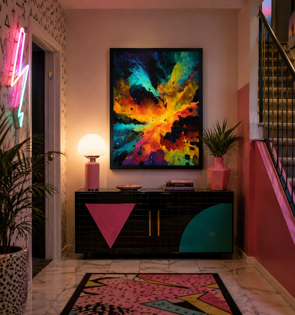 Cosmic Temper Tantrum - Framed canvas