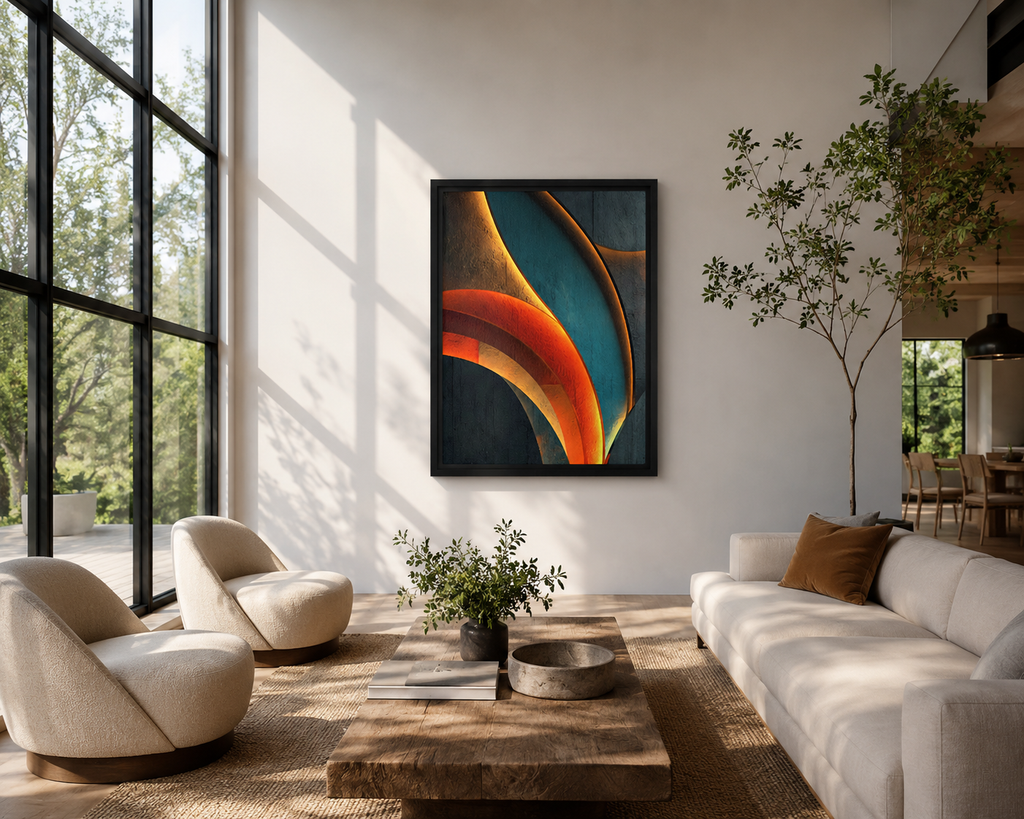 Abstract Hug - Framed canvas