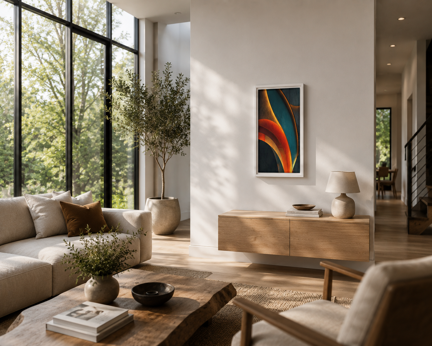 Abstract Hug - Framed canvas