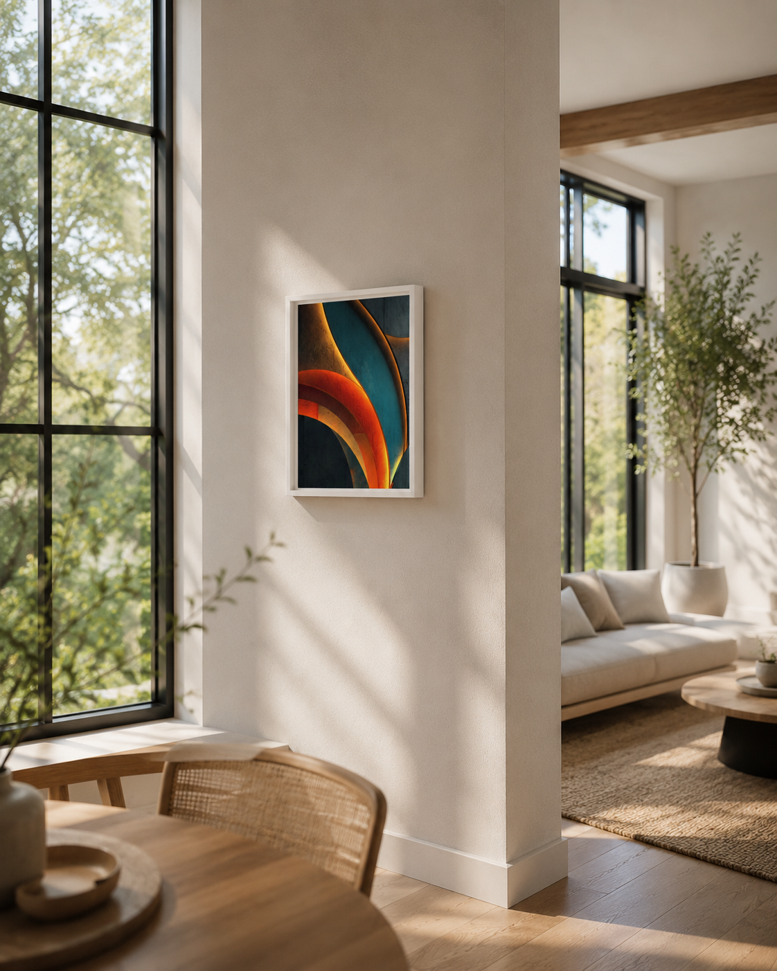 Abstract Hug - Framed canvas