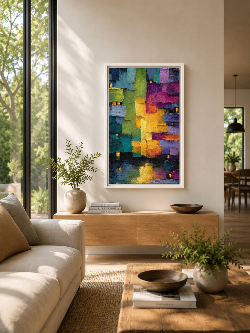 Living Room Zen - Framed canvas