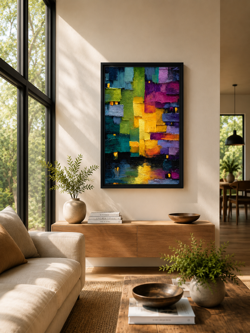 Living Room Zen - Framed canvas