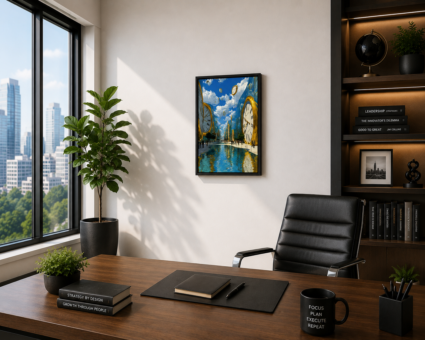 Clocked Out Mentally - Framed canvas