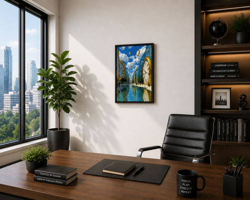 Clocked Out Mentally - Framed canvas