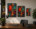 Retro Fireplace - Framed canvas