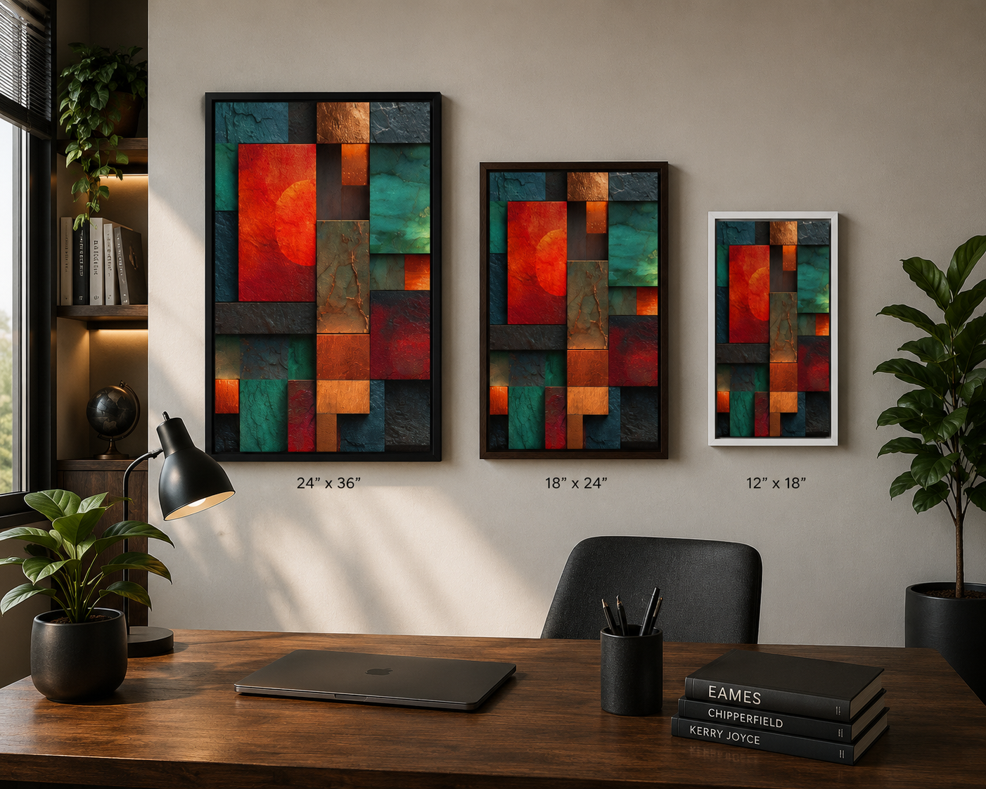Retro Fireplace - Framed canvas