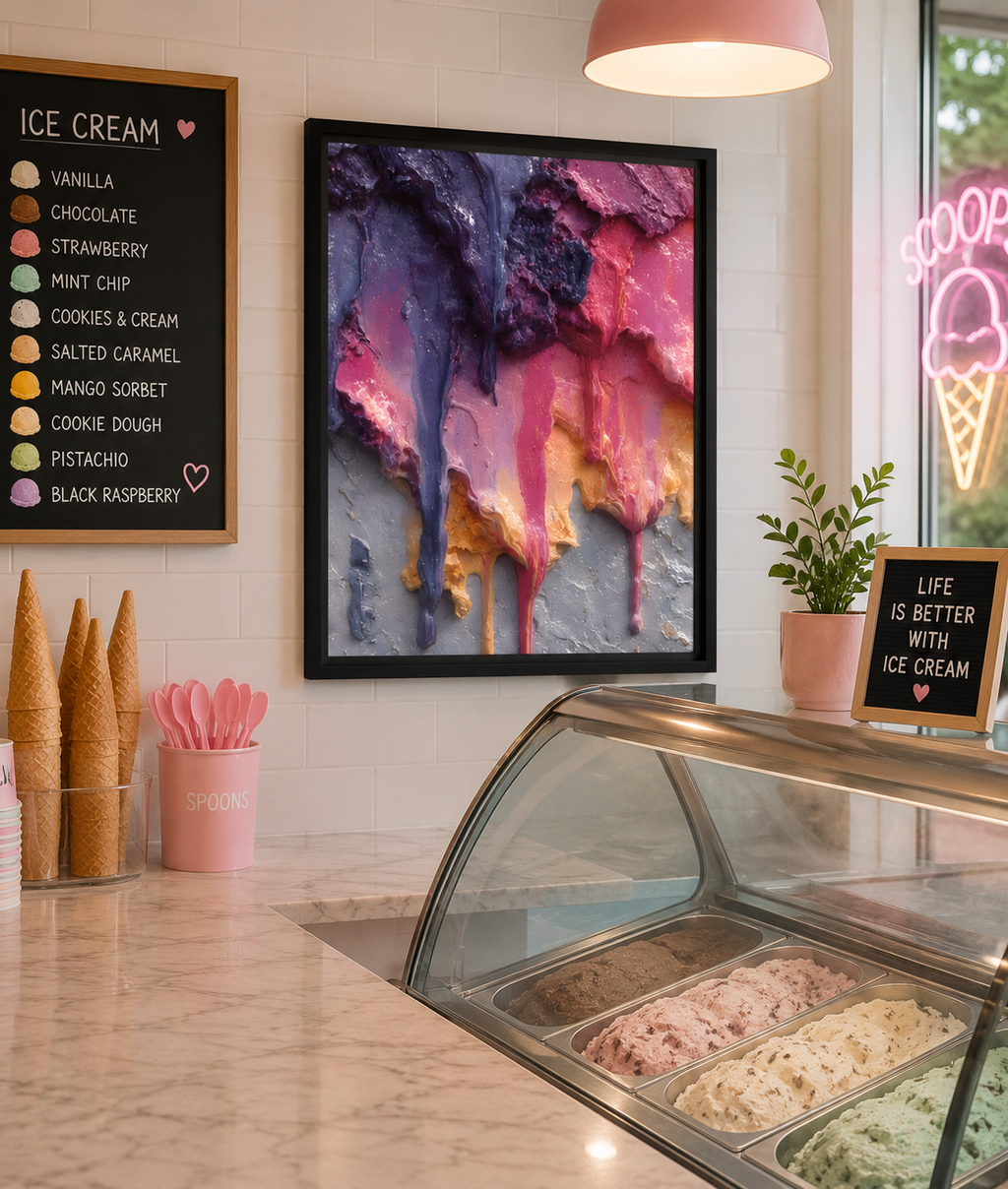 Emotional Ice Cream - Framed Canvas
