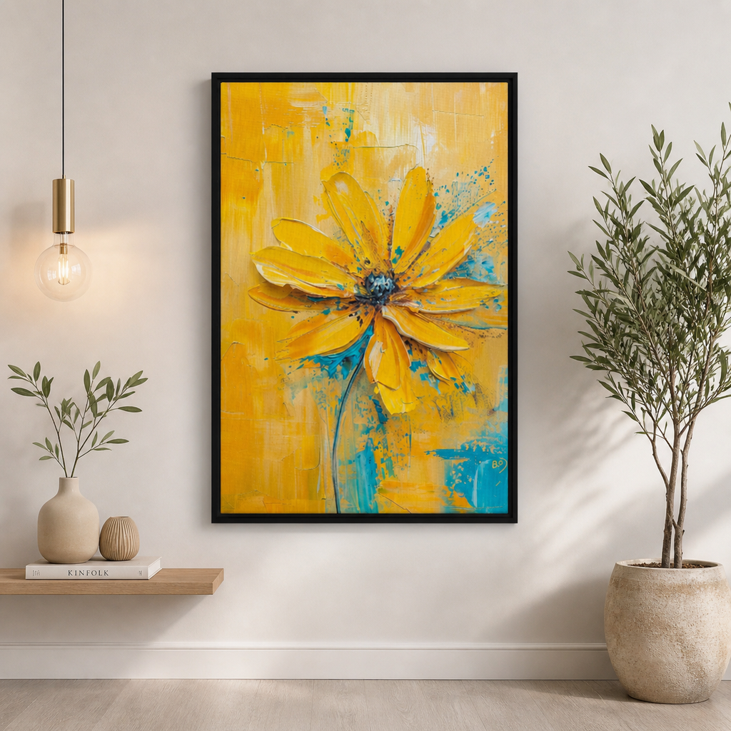 Yellow Flower - Framed canvas