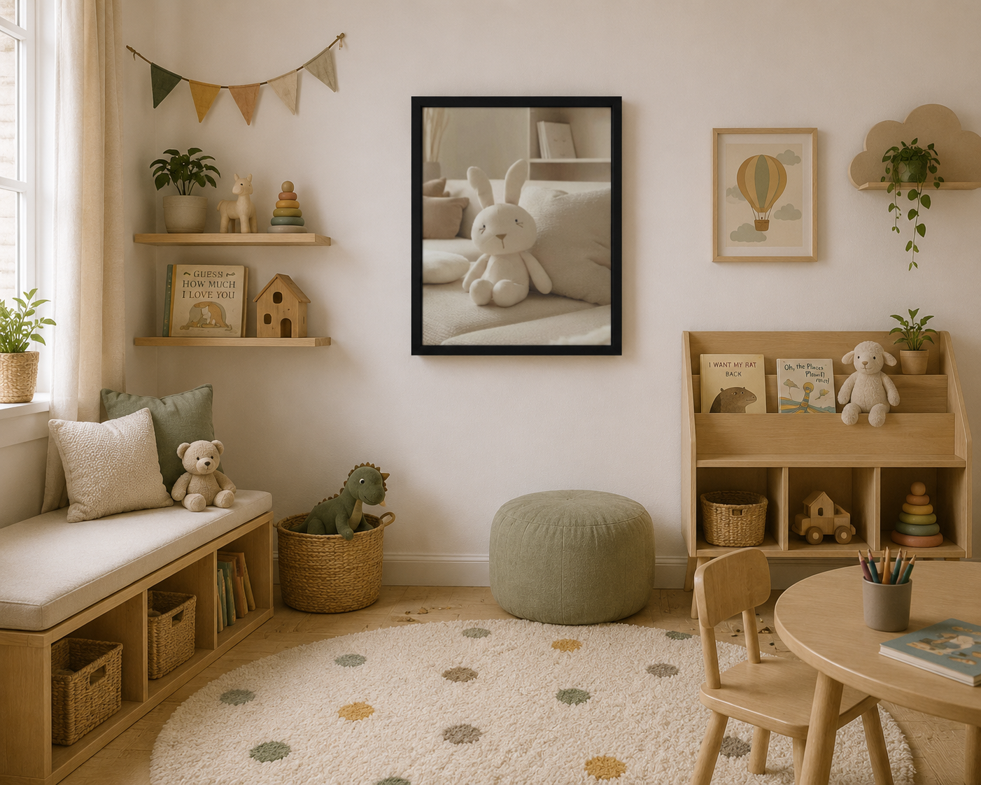 Posing Bunny - Framed canvas