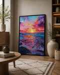 Sun Flaming Colors Framed canvas