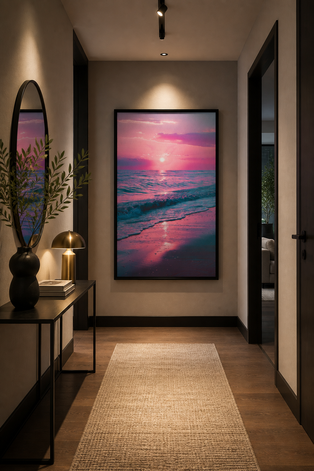 Pink Sunset Framed canvas